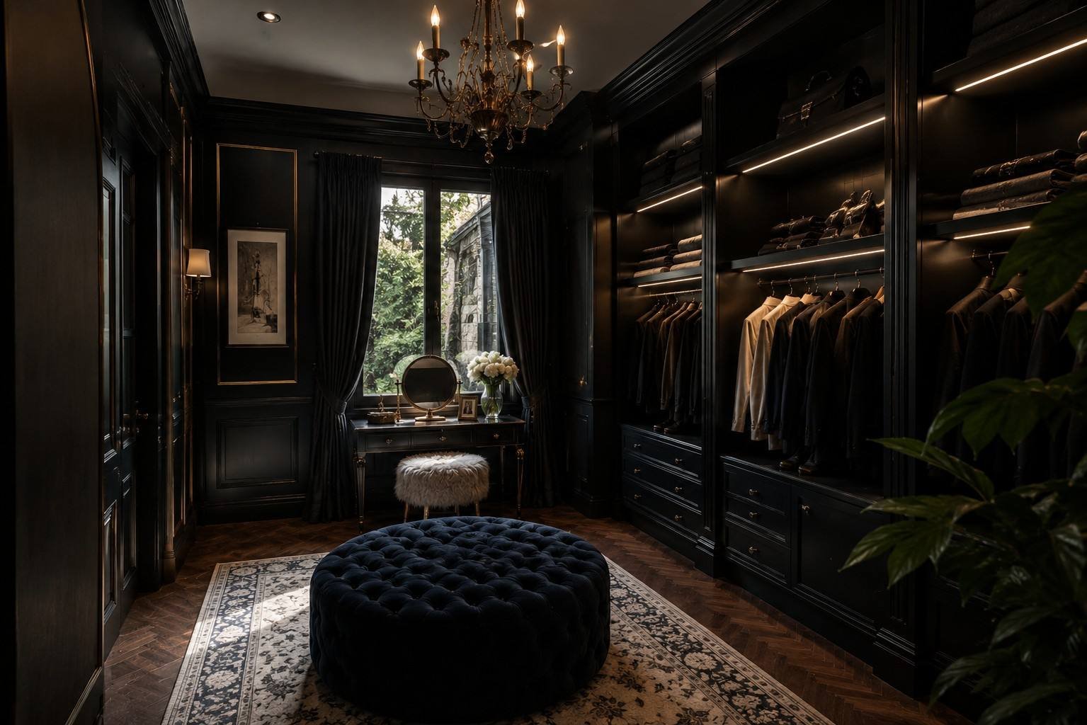 Dressing room with vanity table, Palm Jumeirah Villa, Dubai