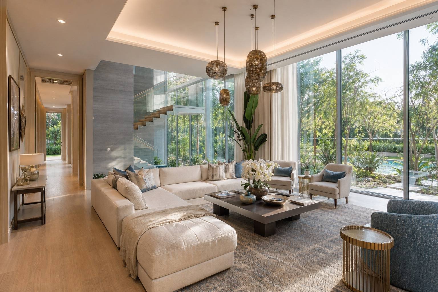 Living room, Al Barari Estate, Al Barari, Dubai — interior design by Blaine Robert Design