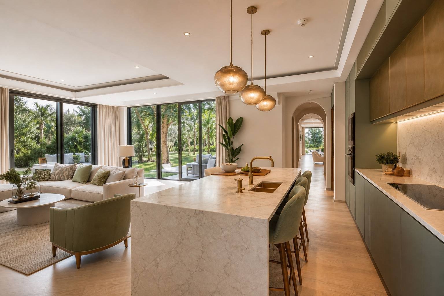 Foyer and staircase, Al Barari Estate, Al Barari, Dubai — interior design by Blaine Robert Design