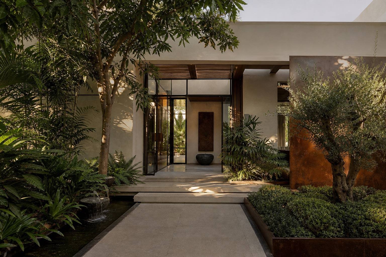 Powder room, Al Barari Estate, Al Barari, Dubai — interior design by Blaine Robert Design
