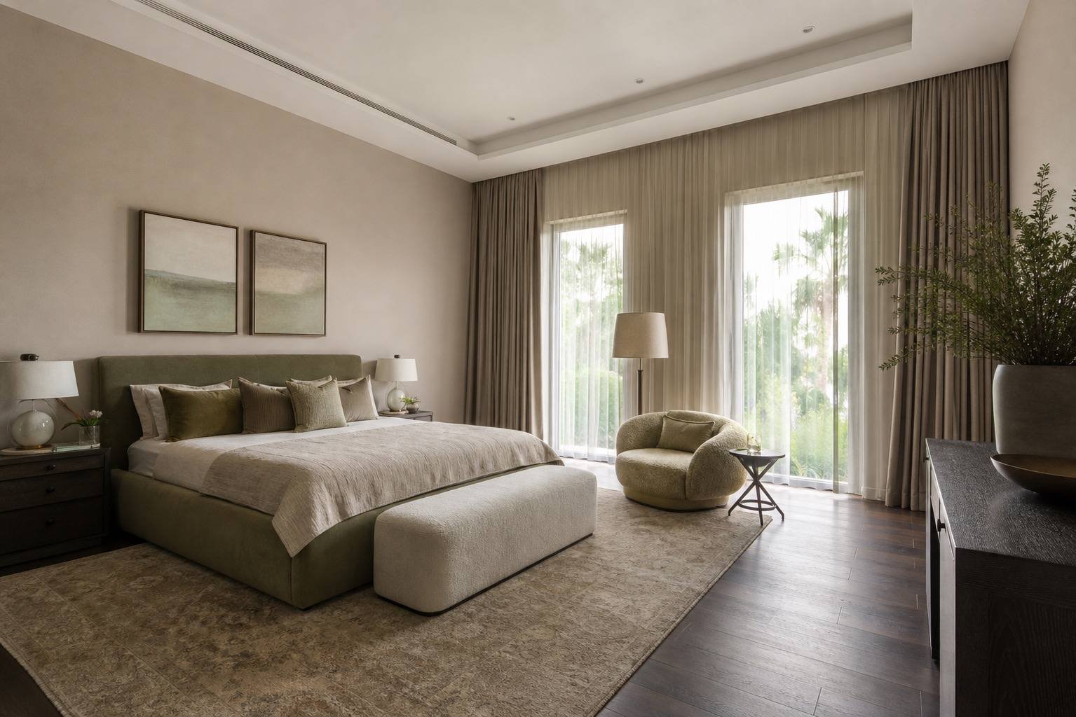 Pool deck, Al Barari Estate, Al Barari, Dubai — interior design by Blaine Robert Design