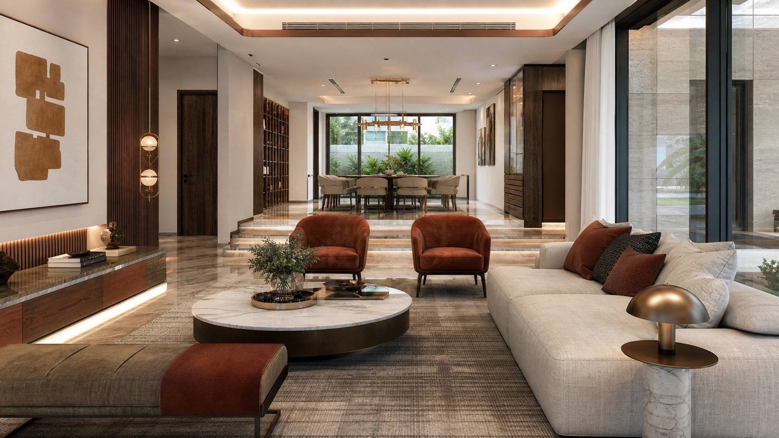 Living room, District One Mansion, District One, Dubai — interior design by Blaine Robert Design