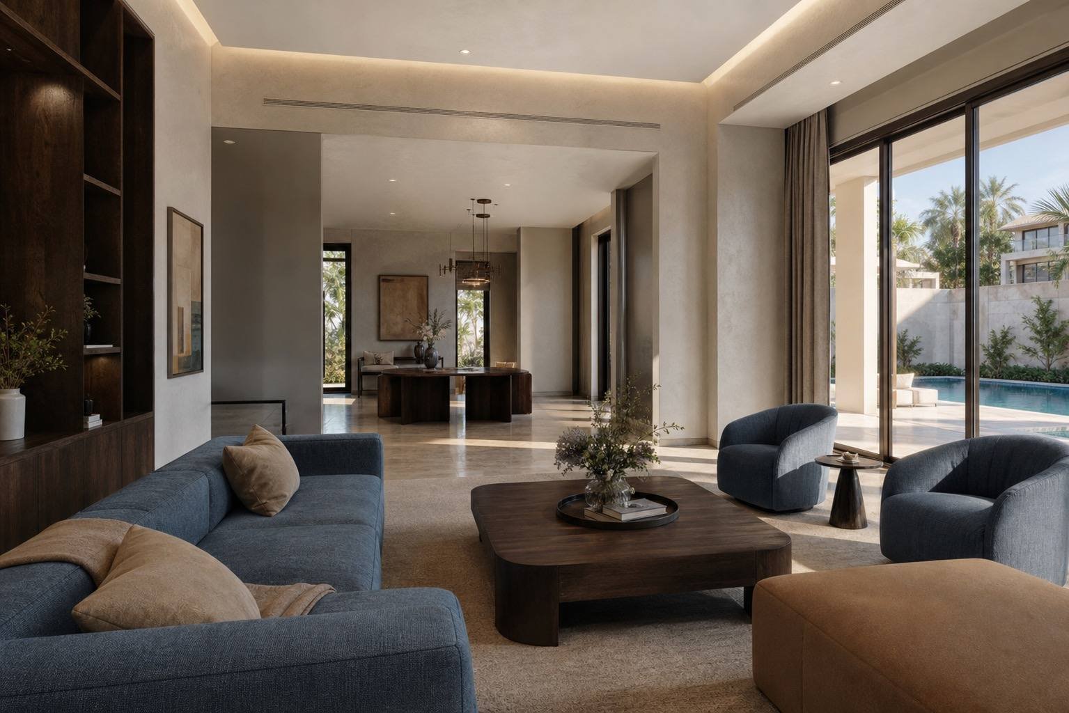 Terrace, District One Mansion, District One, Dubai — interior design by Blaine Robert Design
