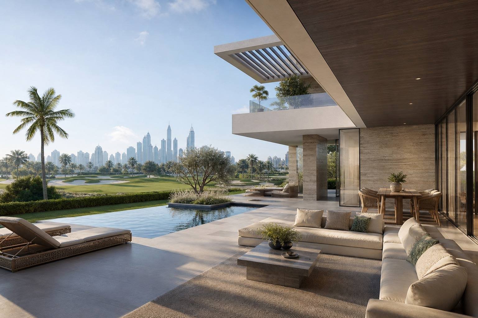 Family lounge, Emirates Hills Villa, Emirates Hills, Dubai — interior design by Blaine Robert Design