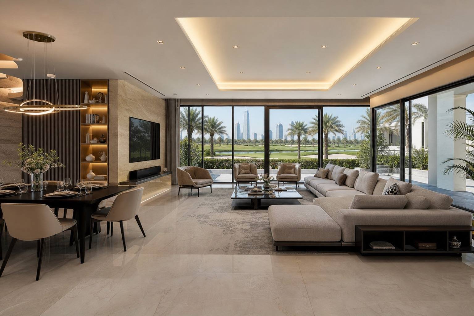Kitchen, Emirates Hills Villa, Emirates Hills, Dubai — interior design by Blaine Robert Design