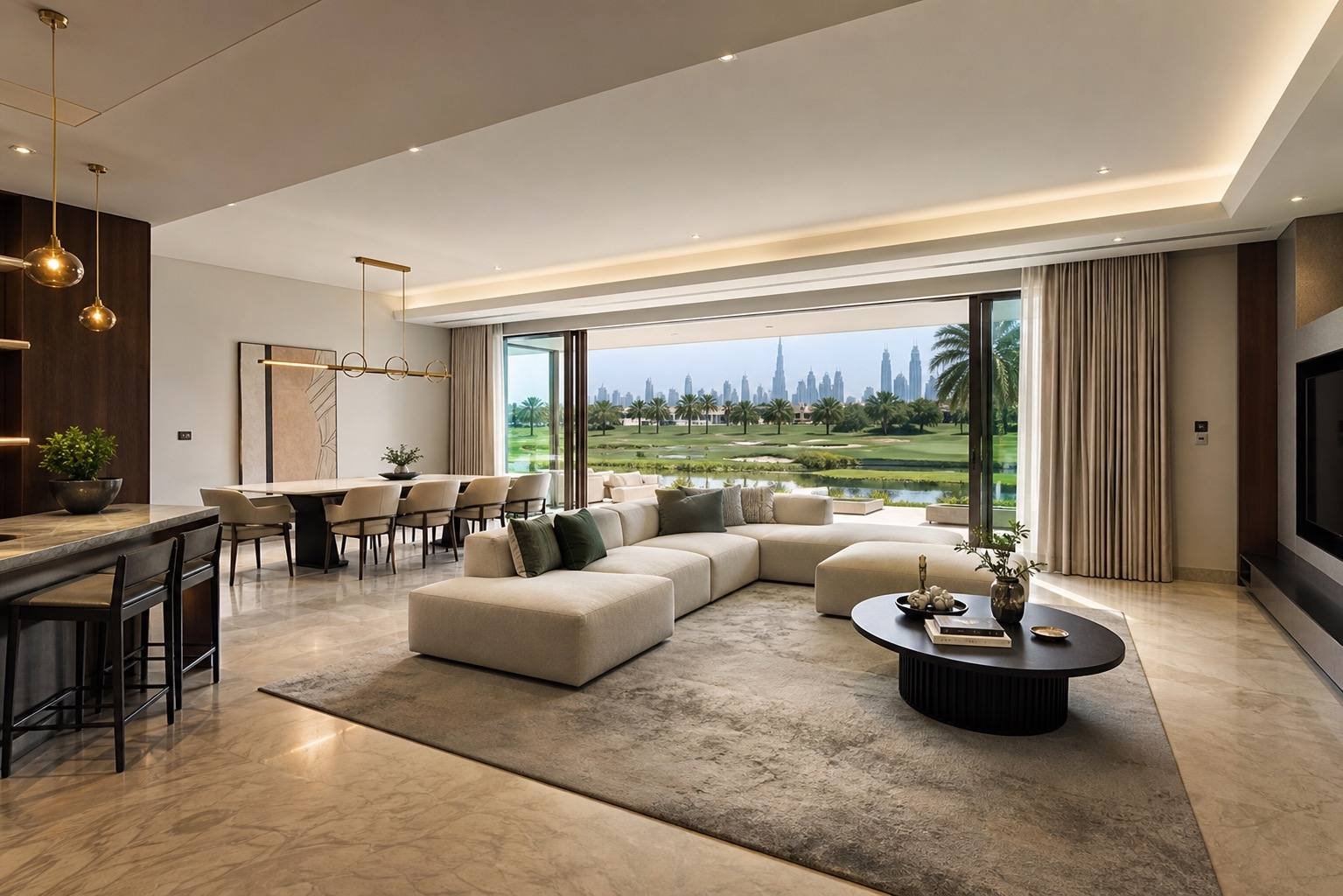 Study, Emirates Hills Villa, Emirates Hills, Dubai — interior design by Blaine Robert Design