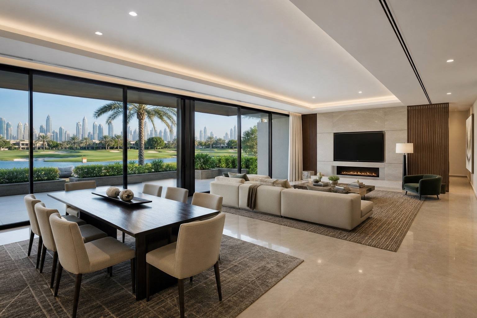 Terrace, Emirates Hills Villa, Emirates Hills, Dubai — interior design by Blaine Robert Design