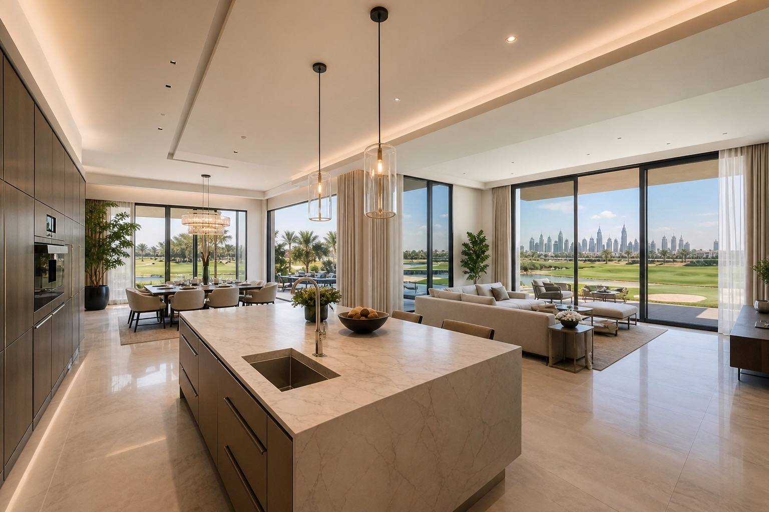 Powder room, Emirates Hills Villa, Emirates Hills, Dubai — interior design by Blaine Robert Design